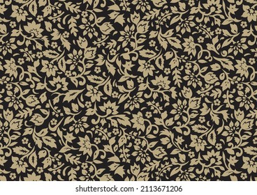 a solid one-color flowers with black background full all over illustration vector design digital image for textiles