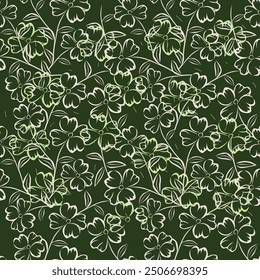 a solid one-color simple brown blooming small flower with black background vector illustration all-over textile design digital image, can be used for wrapping gift paper