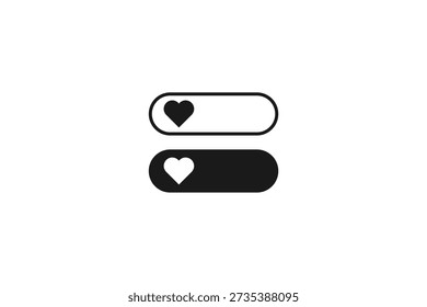solid and outline icon of favorite heart