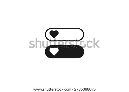 solid and outline icon of favorite heart