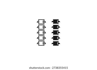 solid and outline icon of spine