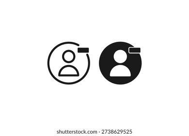 solid and outline icon of user move unfriend