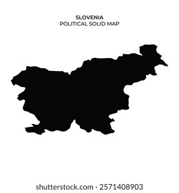 The solid outline of Slovenia presents a clear depiction of its political boundaries. This representation highlights the countrys geographical shape in an abstract style.