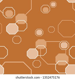 Solid and outlined, illustrated geometric composition