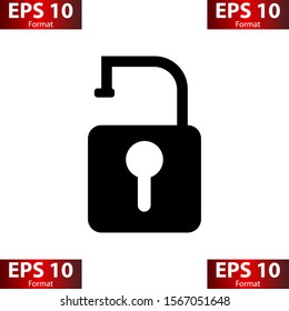 Solid padlock icon isolated. Padlock sign. Cyber security concept. Digital data protection. Safety safety. Vector Illustration.
