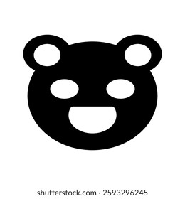 Solid panda icon with a cute and recognizable design. Ideal for wildlife, mascots, nature, and conservation themes.