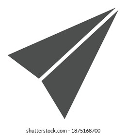 Solid paper airplane icon. Fully editable. Royalty free.