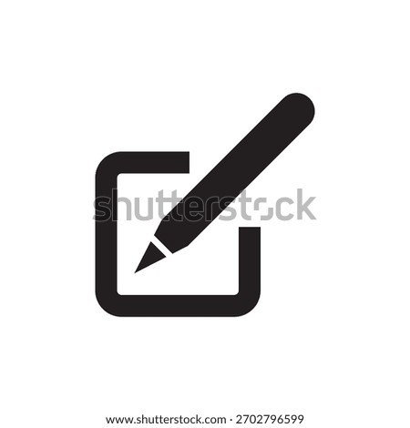 Solid pen or pencil icon editing a document for modification.