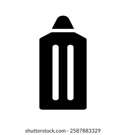 Solid pencil icon with a sharp and minimal design. Perfect for writing, editing, and creative tools.