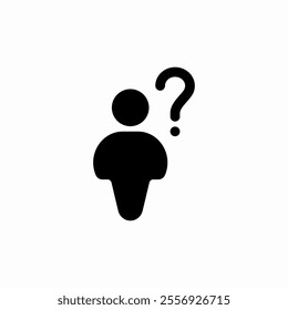 solid person question mark icon sign vector