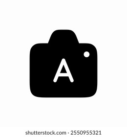 solid photo camera auto mode icon sign vector