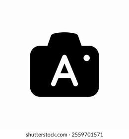 solid photo camera auto mode icon sign vector