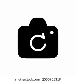 solid photo camera backup restore refresh icon sign vector