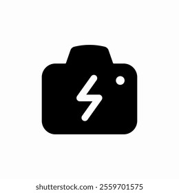 solid photo camera flashlight icon sign vector