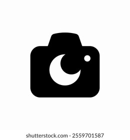 solid photo camera night mode icon sign vector