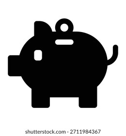 Icono de hucha sólida para ahorros, depósito de dinero y presupuesto financiero.