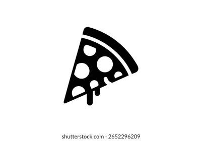 Solid Pizza Slice Icon - Minimal Italian Food Silhouette Vector for web, computer and mobile app