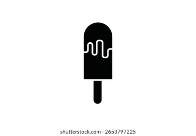 Solid popsicle icon, frozen dessert bar silhouette vector for summer snack and sweet food design