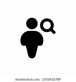 solid recruitment employee search icon sign vector