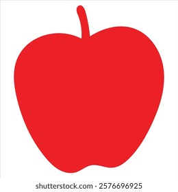 Solid Red Apple Vector Icon