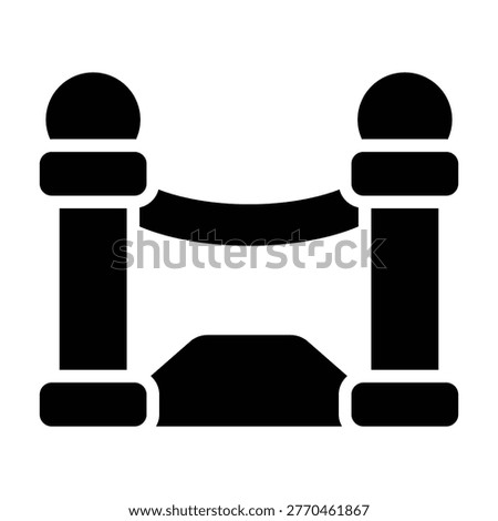 Solid red carpet barrier silhouette representing VIP events, celebrity access, prestige, and exclusive occasions.