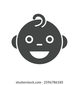 A Solid Representation of a Smiling Baby Face, Symbolizing Happiness and Well-Being in Childcare