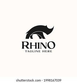 Solid Rhino Logo Template Vector Logo Isolated in White Background