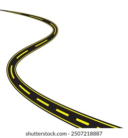Solid road line marking icon. Turning road symbol. Yellow one solid line traffic marking vector illustration. Highway traffic sign. Roadway pictogram. Black avenue street concept.