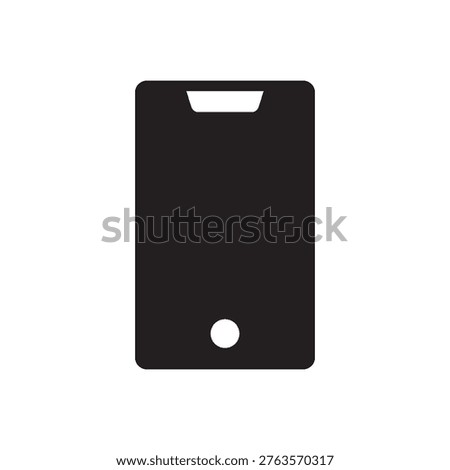 Solid silhouette of a cellular phone device, representing mobile apps, calls, and internet.