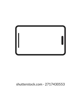 Solid silhouette of mobile phone in landscape mode