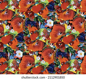 a solid simple blooming flowers with multicolor full all over illustration abstract vector design digital image for gift paper and textile design motif