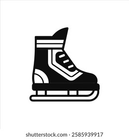 Solid Ski Boot Icon for Winter Sport Design