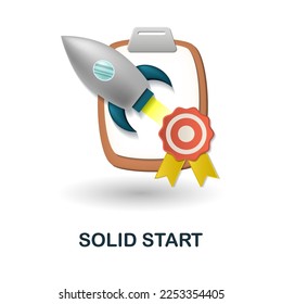 Solid Start icon. 3d illustration from performance collection. Creative Solid Start 3d icon for web design, templates, infographics and more