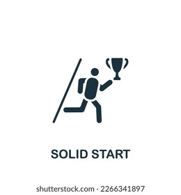 Solid start icon. Monochrome simple sign from performance collection. Solid start icon for logo, templates, web design and infographics.