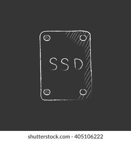 Solid state drive. Drawn in chalk icon.