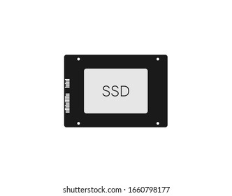 Solid state drive, ssd icon. Vector illustration, flat design.