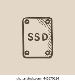 Solid state drive vector sketch icon isolated on background. Hand drawn Solid state drive icon. Solid state drive sketch icon for infographic, website or app.