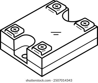 Solid State Relay (SSR). Vector outline icon.