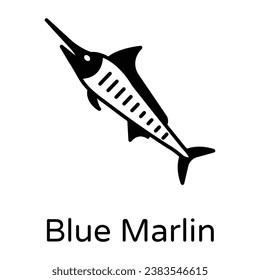 A solid style editable vector of fish