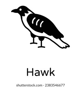 A solid style editable vector of hawk 