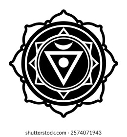 A solid style icon of air chakra symbol