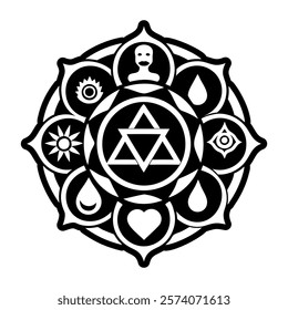 A solid style icon of body chakra symbol