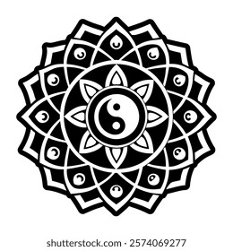 A solid style icon of calmness symbol
