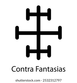 Um ícone de estilo sólido de contra fantasias