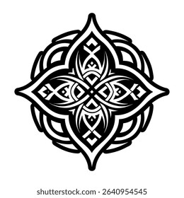 Solid style icon depicting a taino symbol