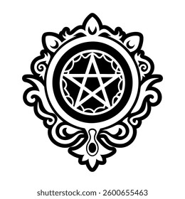 A solid style icon of enchanted mirror symbol