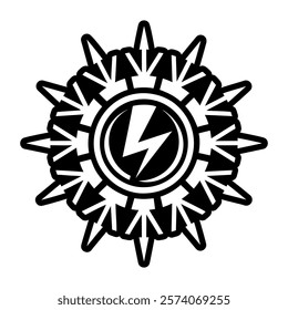 A solid style icon of energy burst symbol