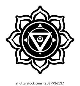 A solid style icon of energy chakra symbol