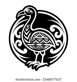 A solid style icon of extinct bird symbol