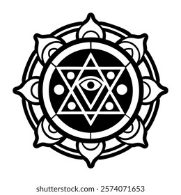 A solid style icon of eye chakra symbol